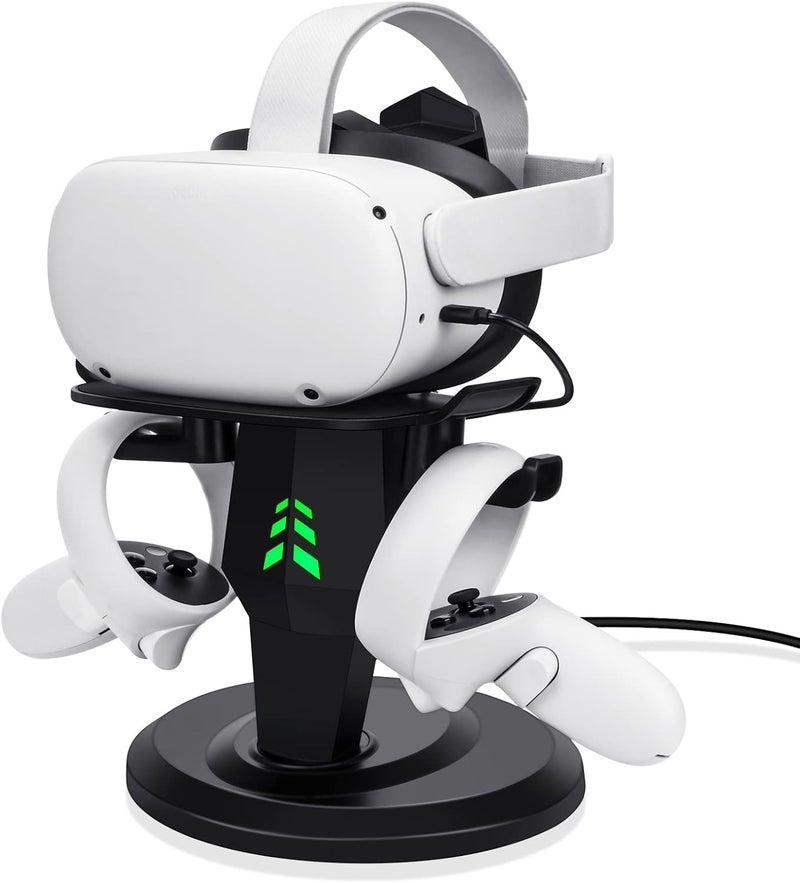 alcopanda حامل VR، قاعدة شحن سماعة الرأس، ملحقات حامل عرض VR لـ Meta Quest 2، PSVR 2، Rift، Rift S، Valve Index وسماعات التحكم باللمس - Image 1